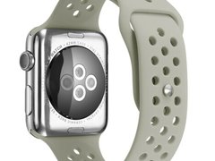 Curea iUni compatibila cu Apple Watch 1/2/3/4/5/6/7, 44mm, Silicon Sport, Grey